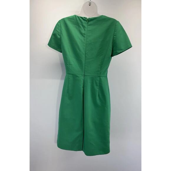 J. CREW Factory Cap Sleeve V Neck Green Dress Women’s Size 4 - Picture 2 of 7